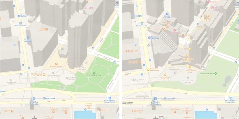 Los mapas de Apple superan en algunas zonas a Google Maps en cuanto a detalles