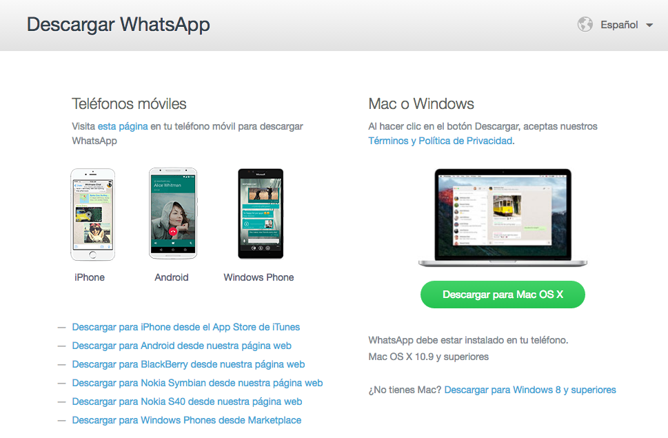 Llegó WhatsApp como Aplicación para Mac y Windows